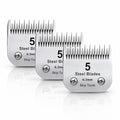 5 Skip Tooth Detachable Pet Dog Grooming Steel Blades,Compatible with Andis,Oster A5,Wahl KM10 Series Clippers,Cut Length 1/4-Inch (6.3mm) 3 Pack - size: 5 Skip Tooth-3 PCS