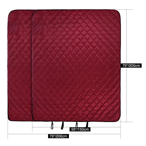 REDCAMP Large Warm Blanket with Sherpa Lining, Cold Weather Outdoor Blanket Windproof for Camping Stadium, Machine Washable 79"x 79" Red | Cold Weather Warm Thick Outdoor Blanket Comfy Foldable & Windproof for Camping Stadium,Car,Picnics,Pet,Trip,Machine