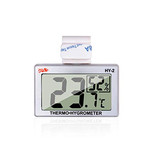 Digital Reptile Thermometer for Tank, Temperature and Humidity Monitor with Probe, Terrarium Thermometer Hygrometer for Gecko, Crested Gecko, Snake, Bearded Dragon Tank Accessories - color: Silver