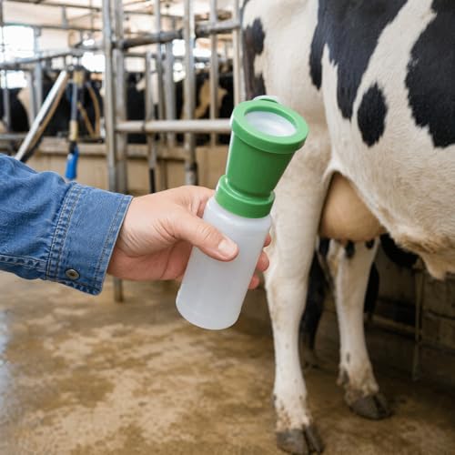 Green Plastic Teat Dip Cup, 300cc Livestock Teat Cleansing Container for Cattle, Sheep and Goats