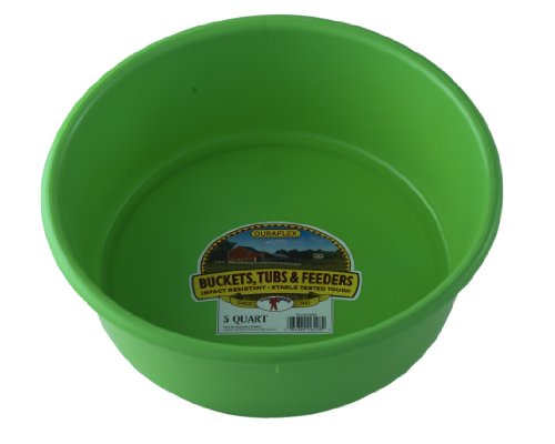 Little Giant® Plastic Utility Pan | Feed Pan | Durable & Versatile Livestock Feeding Bucket | Made in USA | 5 Quart | Lime Green - color: Lime Green, size: 5 Quarts