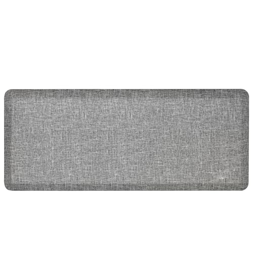 Anti Slip 3/4 inchs Anti Fatigue Kitchen Floor Mat, Ergonomic Comfort Standing Mat, Waterproof Kitchen Runner for Home, Kitchen, Office, Laundry, Garage (Light Gray, 20" x 48" -0.75") - size: 48"L x 20"W x 0.8"Th