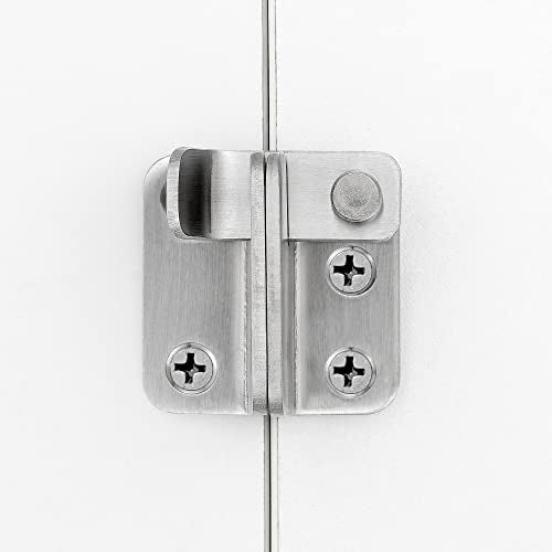 2 Set Brushed Nickel Flip Latches with Padlock Hole,2.36”x2.12”Gate Latch_R | Stainless Steel Sliding Barn Door Lock ,for bedroom,drawer,Wine Cabinet,cabinet,garage,window,pet enclosures - color: Brushed Nickel Right Open_2 Pack