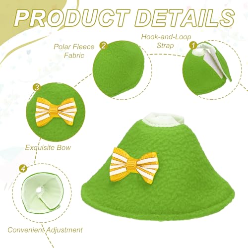 Bird Collars, Bird Cone Collar Protective Recovery Cones, Soft Adjustable Anti-Bite Feather Neck Protector (Green, S, 3 Pcs), Intended for Budgie/Cockatiel/Lovebirds - color: Green, size: S