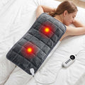 Weighted Heating Pad with Massaging Vibrations, FSA Vibrating Heating Pad | FSA Eligible HSA,12" x 24" XL Heating Pad, 6 Heat Settings & 4 Massage Modes, Heating Pad with Massager for Back & Shoulders - color: Light Black, size: X-Large 12" x 24"