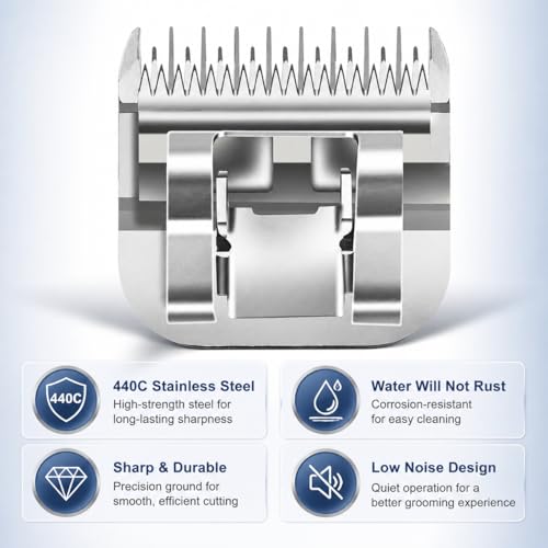 4 Skip Tooth Detachable Pet Dog Grooming Steel Blades,Compatible with Andis,Oster A5,Wahl KM10 Series Clippers,Cut Length 3/8-Inch (9.5mm)，1 Pack - size: 4 Skip Tooth-1 PCS