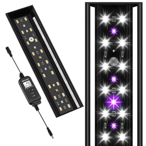 8-Inch LED UVB Reptile Light with Auto On/Off & Preset Day-Night Cycle Dimming, 4 UVI Modes Fixture Controller, 8W Aluminum UVA UVB Lamp for Bearded Dragons, Turtles & Snakes, 6500K - size: 8 INCH