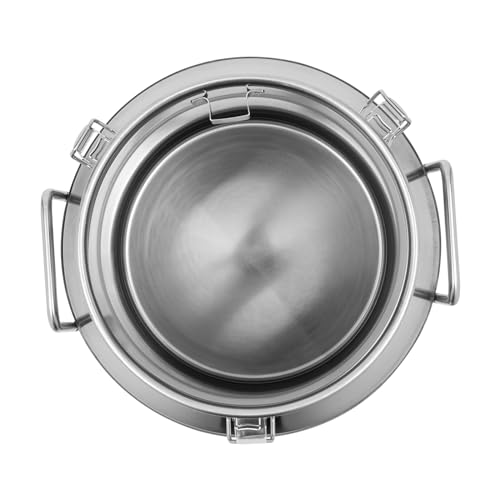 Stainless Steel Milk Can, 12 Liter Seamless Milk Jug Wine Pail Bucket 3.16 Gallon Anti-Leak Liquid Storage Container Milk Pail with Sealed Lid Heavy Duty for Milk and Wine (12L) - size: 12L