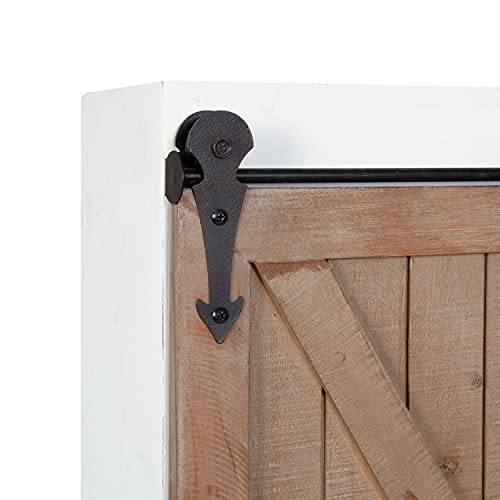 Kate and Laurel Cates Rustic Wall Cabinet; 22 x 28; White and Rustic Brown; Farmhouse Wall-Mounted Storage Cabinet - color: White/Rustic Brown