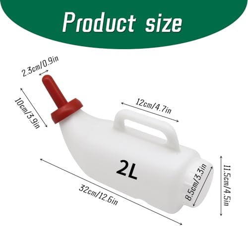 Calves Nursing Bottle with a Replacement Nipple 2.11 Quart Horizontal Calf Milk Feeding Bottle (Horizontal)