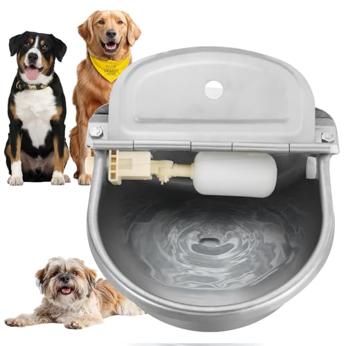 Automatic Water Dispenser for Dogs & Livestock Without Drainage Hole | 304 Stainless Steel, Outdoor Dog Bowl, Horse & Goat Waterer, Drinking Water Bowl with Float Valve