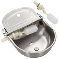 304 Stainless Steel Automatic Water Bowl for Dogs,Chickens& Livestock | 2.5L Auto-Fill Float Valve Waterer for Horse & Poultry,Outdoor Self-Filling Water Dispenser with Drain Hole ,2 Float Valve