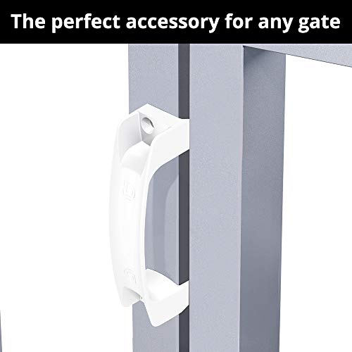 D&D TECHNOLOGIES LL3GHWT Gate Handle, Reversible for Right or Left Handing, Side-Fixing Legs Provide Easy Alignment & Added Strength, for Any Square Post Gate - color: White