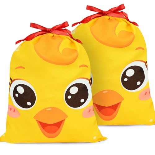KzgtY Farm Chicken 2PCS Gift Bags with Drawstring, 16 x 12 Inch Reusable Present Sacks for Christmas,Brithday, Holidays,Parties & Gift Packaging - color: Farm Chicken