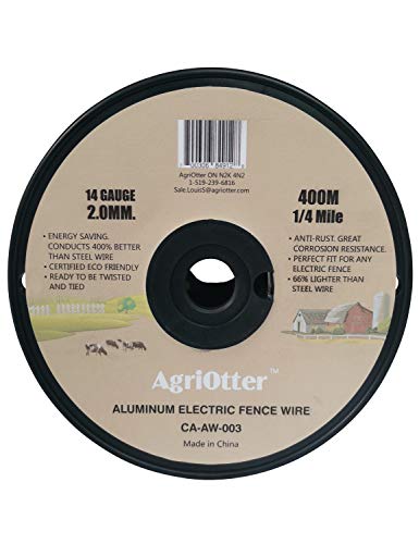 Aluminum Electric Fence Wire for Garden Fence, Electric Fence, Chicken Wire Fence, Craft Wire, 1/4 Mile(400M) 14 Gauge (2.0 mm.) (0.079inch)