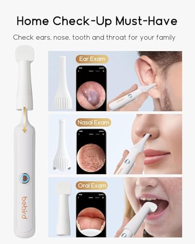 Bebird Earsight Plus R37R Ear Wax Removal Tool Camera, FSA HSA Eligible Items, Smart Ear Cleaner with Painless Visual Tweezers, Flexible Ear Camera Otoscope, Home ENT Cleaning Kit for Family,White - color: White