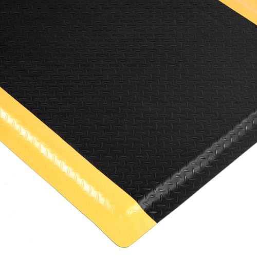 tonchean 3 x 7 FT Anti Fatigue Mats Extra Thick 15/16" Work Mat | Ergonomic Standing Floor Mat Industrial Working Soft Sponge for Machinist Workshop Garage, Reducing Pressure