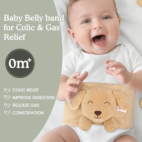Baby Colic and Gas Relief, Heated Tummy Wrap for Newborns Belly Relief by Soothing Warmth, Baby Heating Pad Swaddling Belt Relief & Soothe Gas, Colic and Upset Stomach for Newborns to Toddler (Puppy) - color: Puppy