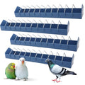 4 Pack Large Size Pigeon Feeder 11 Slot Plastic Thick Container Trough Dish Food Dispenser Less Waste with Removable Steel Wires for Pigeons Quails Birds Chicks Ducklings Poultry (Length, 23.6 inches)