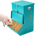 Single Door Hog Feeder, 2.2 Bushel Capacity Pig Feeder | Heavy Duty Galvanized Steel Piglet Feeder Suitable, Pig Trough Feeder for Pig Farms, Agricultural Operations & Pig Pens - size: 2.2 Bushel