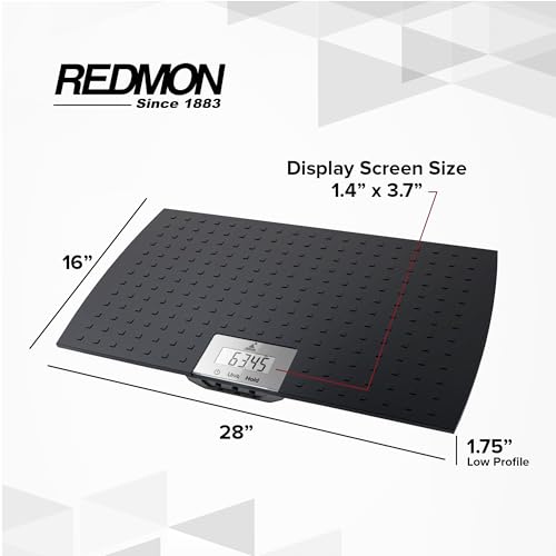 Redmon Digital Dog Scale for Large Pet & Animal with Non-Skid Mat, 225 Lb Capacity, Black - Portable Weighing Scale for Dogs, Puppies, Cats, and Livestock