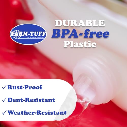 FARM-TUFF Hanging Chicken Waterer, 3 Gallon Capacity - Durable BPA-Free Plastic Poultry Fountain with Top Fill Design - Automatic Water Dispenser for Chickens, Ducks, Turkeys & Game Birds