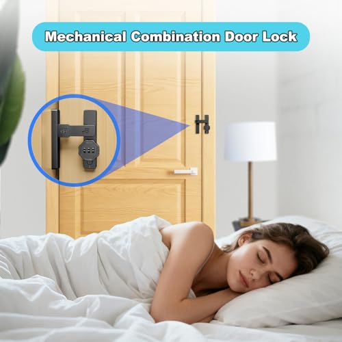 Barn Door Lock,Flip Latch Lock with Combination,90/180 Degree Sliding Door Latch,Cabinet 3-Digit Password Keyless,Gate Latches Bolt for Gate Barn Door Garage Shed Window(Black) (180 degree barn latch)