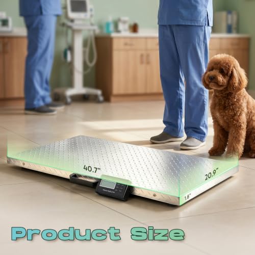 CGOLDENWALL Large Dog Scale 1100lb/0.2lb, Livestock Scale with Platform 40.5"x20.8", Dog Scales for Large Breed Pet Scale