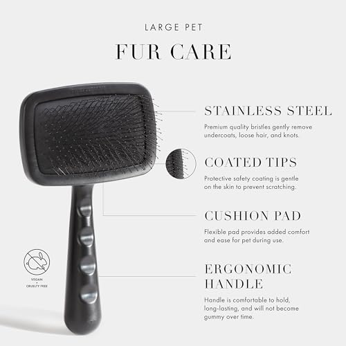 Tweezerman Slicker Brush for Pets-Grooming Brush with Coated Bristles