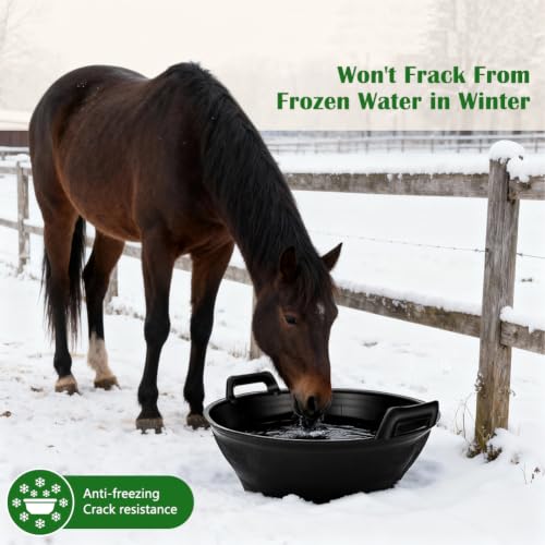 4Pcs Multi-purpose Flexible Feeder Pan, Large Feed Bucket for Animal Feeding, Livestock Water Bowl Chicken Dust Bath Tub for Horse Goat Pig Dog Farm Livestock Poultry