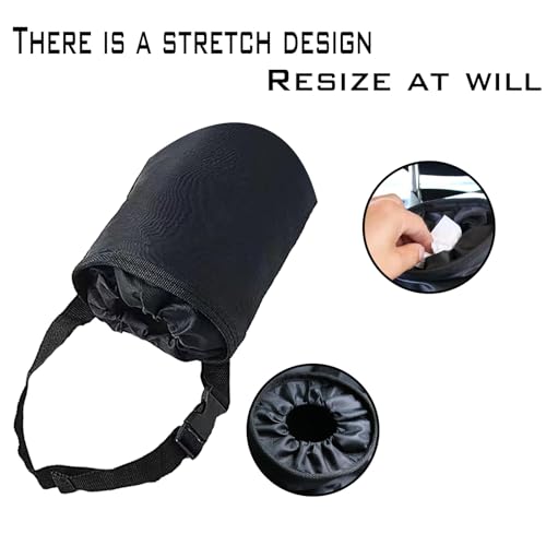 1 Pack 2 Pcs Hanging Car Trash Can, Car Trash Bags With Storage Pockets, Car Organizers And Washable Fits For Most Car, Suvs. （Black）
