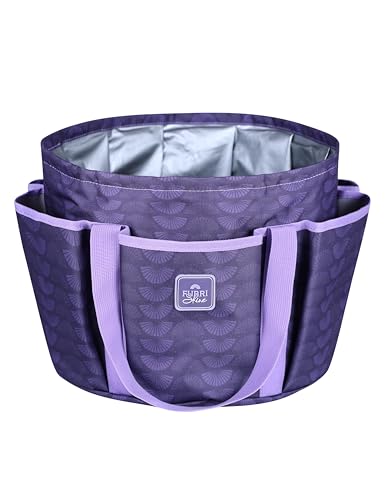 Horse Grooming Tote Bag, Waterproof Grooming Organizer with Multiple Pockets for Brushes & Tools, Stable & Show Use Purple - color: Purple