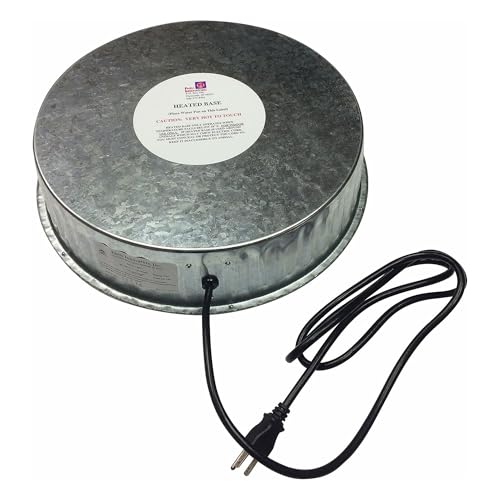 Farm Innovators 125 Watt Heated Base for Double Wall Metal Poultry Founts with 35 Degrees Fahrenheit Temperature and Below, 3 Pack, Metallic