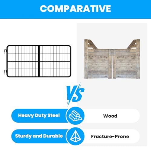 48" W×24" H Stall Guards for Horses, Horse Stall Gates, Heavy Duty Steel Yoke Design Fits Standard Barn Doorways - size: 48"W×24"H