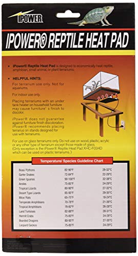 iPower Reptile Heat Pad 6X8 Inch 8W Under Tank Terrarium Warmer Heating Mat for for Turtle, Lizard, Frog, Snake, Reptile, and Other Small Animals (Pack of 4) - color: Black-1 Pack, size: 6" X 8" (Pack of 4), style: Heat Pad