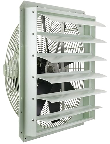 iLiving 24-Inch Corrosion Resistance Shutter Exhaust Fan, Single Speed - size: 24-Inch