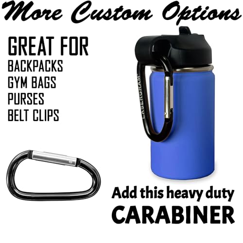 LaserGram Personalized 12oz Water Bottle, Horse (Dark Blue) | Engraved Gift, Vacuum Insulated Stainless Steel, Flip-Top Straw Lid, Laser Engraved With Your Name - color: Dark Blue, size: 12 Ounces