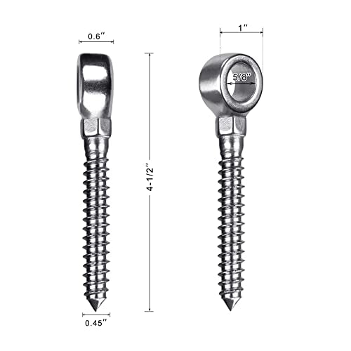 Insaga 304 Stainless Steel Gate Hinges for Wooden Fences, One-Piece Gate Hinge Eye for Wooden Farm Gate Hinge, Heavy Duty Gate Hinges with Hole Dia 5/8'' (2Pcs, M12) - color: M12-Hook Hinge-2pcs