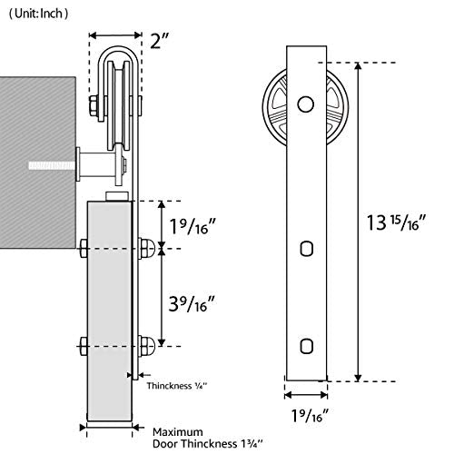 SMARTSTANDARD Sliding Barn Door Hardware Hangers 2pcs (Big Wheel Hangers) - style: BW