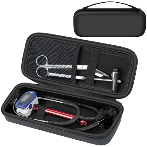 Stethoscope Case for 3M Littmann/for MDF,Nursing School Essential Organizer‌ | For Classic III Monitoring/Lightweight II S.E/Cardiology IV Diagnostic/Acoustica,Doctor/Student/Clinical Use, Case Only,Black - color: Black