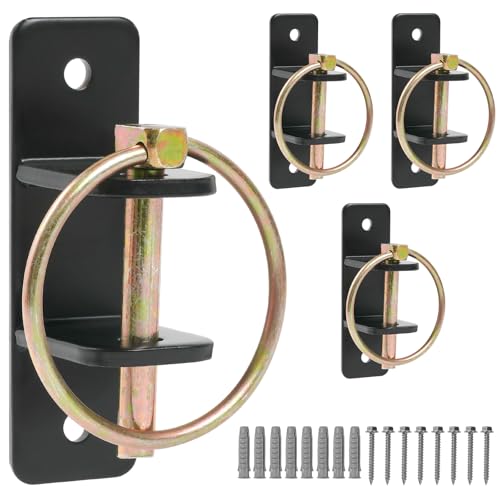 Heavy Duty Bucket Hooks, 5 Gallon Horse Feed Bucket Holder | 4 PCS wall-mounted water bucket brackets for stalls, 5/32 inch thick seamless welded hardware for livestock & pet safety