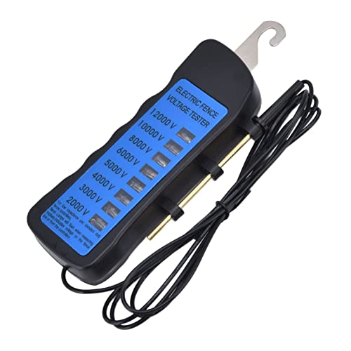 12KV Neon Fence Voltage Tester, 2000 to 12000V ABS Material with 8 Neon Indicator Lights, for Farms Home Gardens and Livestock Enclosures