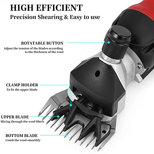 DUCKBOY Heavy Duty Sheep Clipper & Shearing Machine, 380W, Goats, Cattle | Ideal for sheep, goats, cattle & thick-haired dogs. 380W motor for farm grooming. Durable steel blades for clean shearing - size: 380W Sheep Clipper