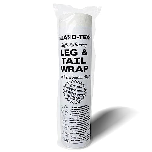 White Leg & Tail Wrap - 3" x 30 Yards Self Adhesive Waterproof Vet Wrap for Horses, Dogs & Other Animals - Cohesive Vet Tape, Pet Bandage, and Wound Wrap