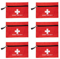 Red First Aid Bag Empty First Aid Kit Empty Waterproof First Aid Pouch Small Mini for First Aid Kits Pack Emergency Hiking Backpacking Camping Travel Car Cycling (Red, 6.3x4.3 6 Pack) - color: Red, size: 6.3x4.3 Inch (Pack of 6)