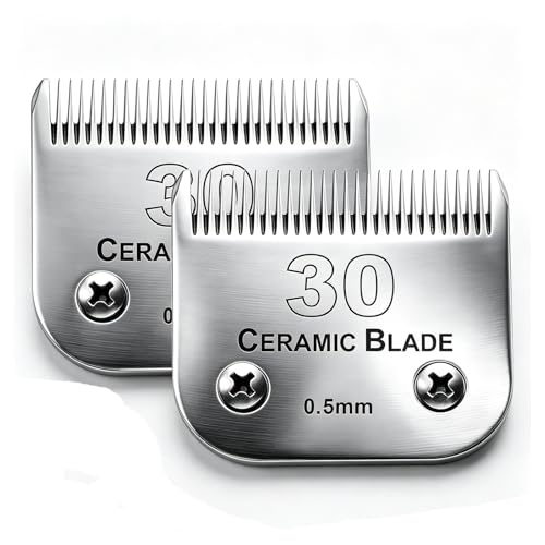 30 Blade Dog Grooming Blades Compatible with Andis/Wahl/Oster Dog Clippers | Detachable Stainless Steel Blade,Size-30, 1/50-Inch Cut Length (64260),2Pack - color: 2pc 30:1/50''(0.5mm)