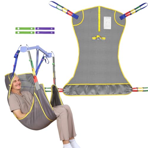500lbs Mesh Full Body Sling for Lift - Patient Transfer Sling with Wide Pads for Elderly & Disabled,Compatible and Multi-Scene Transfer (Medium) - size: Medium