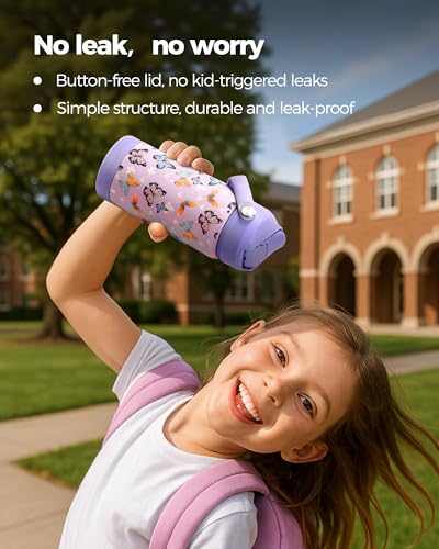 Choco Mocha Kids Water Bottle For School, Kids Insulated Water Bottle Stainless Steel, Girls Water Bottle 14Oz,Purple Mermaid - color: Purple Mermaid, size: 14 Ounces