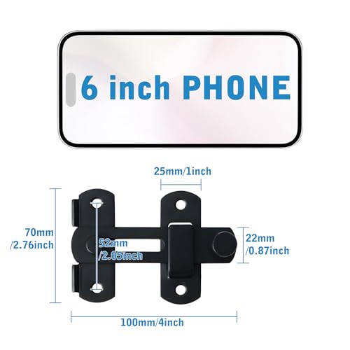 Alise 4 inch Black SUS304 Stainless Steel Gate Latches for Barn Door | Heavy Duty Gate Hardware ,Security Flip Latch,Anti-theft Latch,Safety Door Lock for Barn Wood Fence Sliding French Door - color: Matte Black, size: 4 Inch
