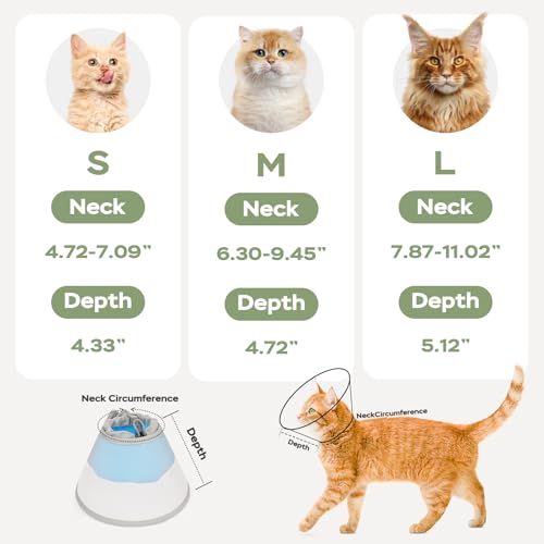 Cat Cone Collar Soft: Comfortable Waterproof Mesh Recovery Cone After Surgery to Stop Licking and Scratch, Alternative to Plastic Elizabeth Head/Neck Cone, Blue,S - color: Blue, size: S